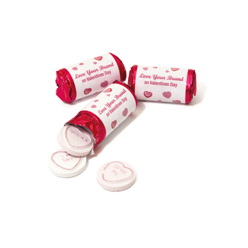 Love Heart Sweet Roll with printed label for promotional campaigns