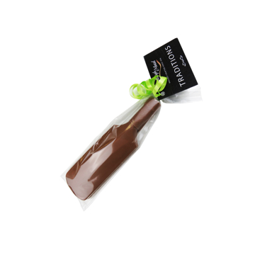 Chocolate cricket bat with a printed tag