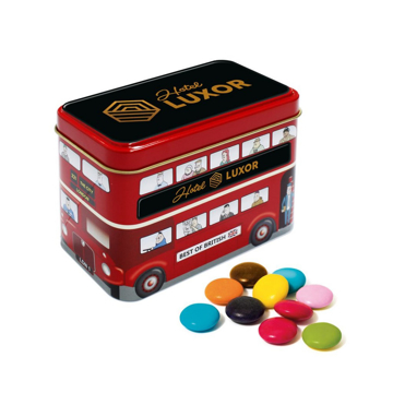 London Bus Tin with Branded lid filled with sweets