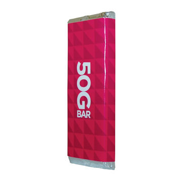 50g bar of chocolate with printed wrapper