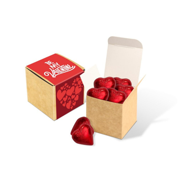 cube of chocolate love hearts
