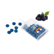blueberry flavoured fruit drops with printed label on the pocket container