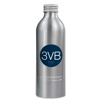 500ml aluminium bottle of water, printed with a logo