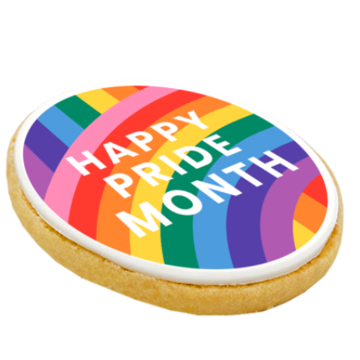 A large biscuit decorated with your full colour artwork on an icing topper.