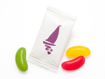 jelly bean sweets in branded wrapper